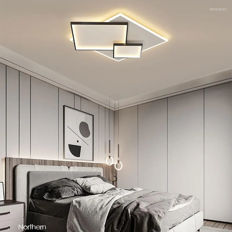 Światła sufitowe Stylowy projekt LED Home Light Sypialnia Jadalnia Minimalistyczna dekoracja złotego połysku Goldblack