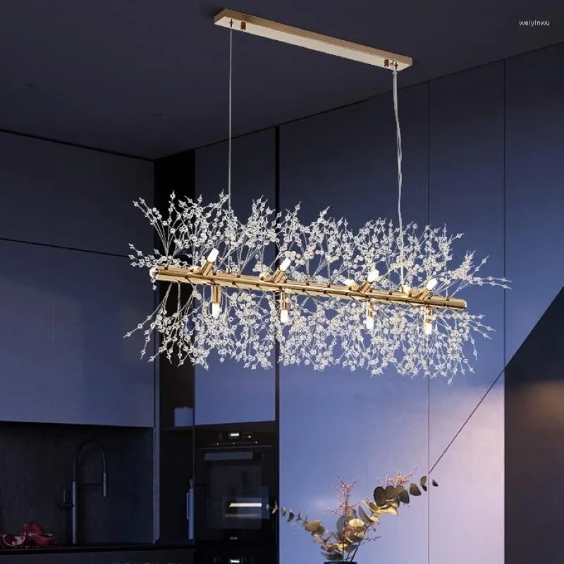 Chandeliers Modern Luxury Crystal LED Chandelier Lighting Nordic Gold Silver Dandelion Living Room Restaurant Decoration Light