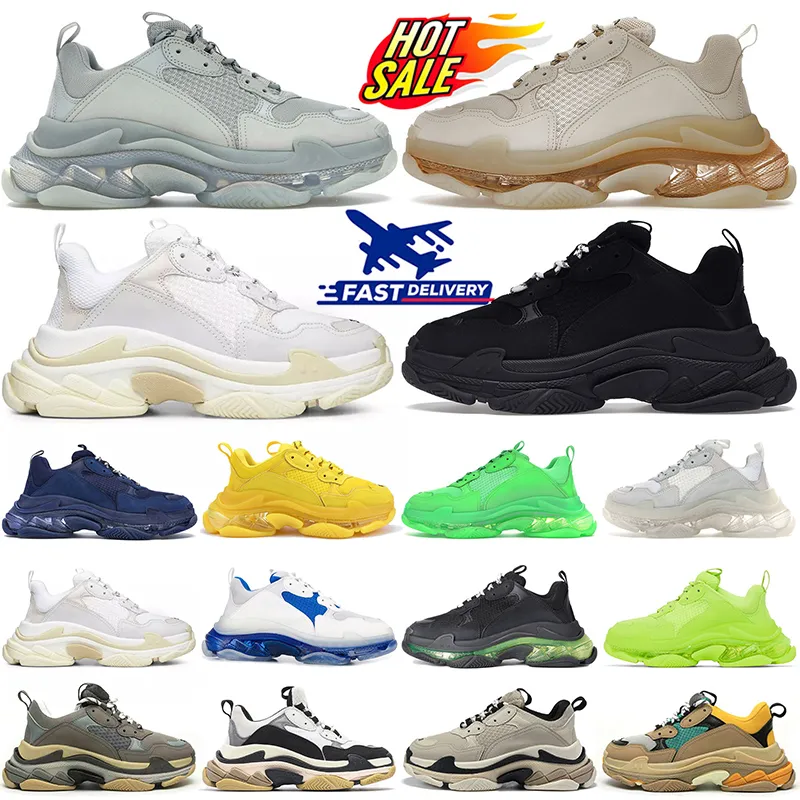 Triple S Sapatos Casuais para Homens Mulheres Designer Sapatilhas Preto Branco Cinza Vermelho Rosa Azul Verde Luz Tan Oreo Plataforma Mens Treinadores Esportes Ao Ar Livre Tênis Corredor Desconto