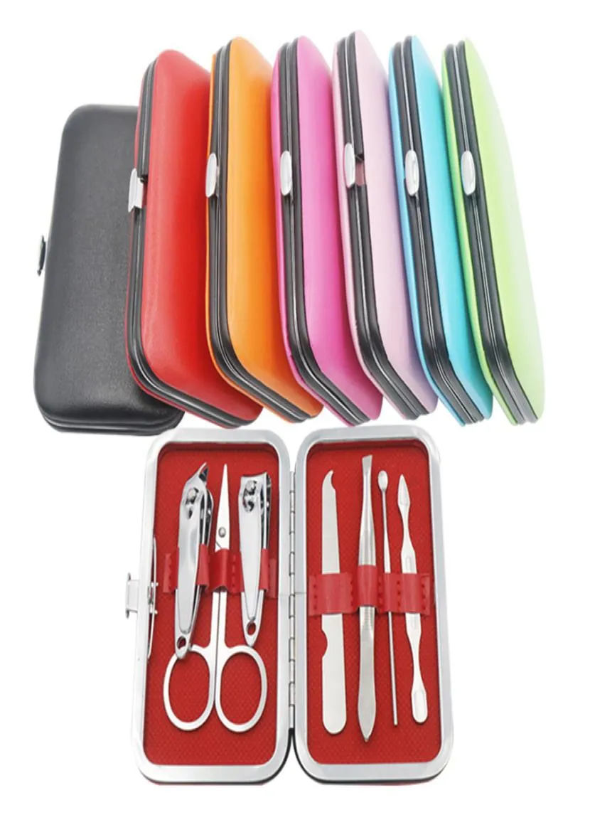 7 PCS Nail Clippers Kit Scissors Tweezer Knife Pick فائدة مانيكير مجموعة الأظافر مانيكير مجموعة أدوات RRA2322405641