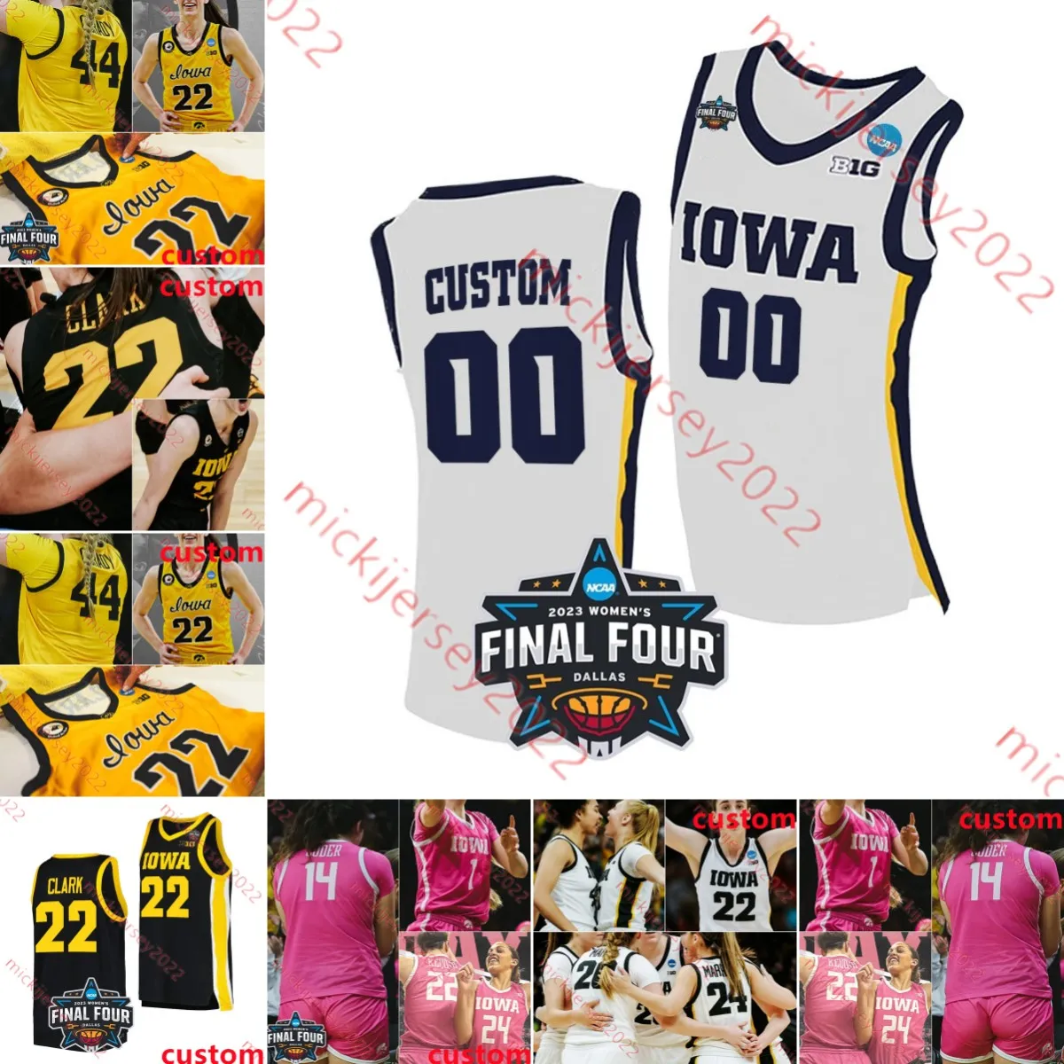 Caitlin Clark, Monika Czinano, Kylie Feuerbach, Shateah Wetering, Molly  Davis, McKenna Warnock, Sharon Goodman Iowa Hawkeyes Women's Basketball  Jersey