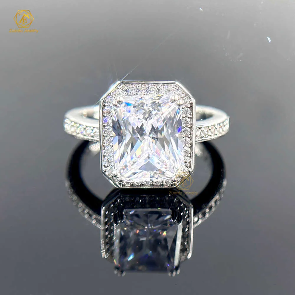 Custom 18k Solid Gold Jewelry Men Vvs Solitaire 3ct Rectangular Cut Moissanite Engagement Ring_voghion.com
