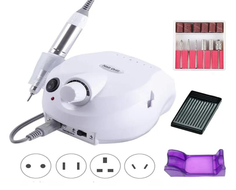 Conjunto de brocas elétricas para unhas de 35000 RPM, cortador de moinho, máquina de manicure, pontas de unhas, manicure elétrica forte, arquivo de pedicure CX2008125383875