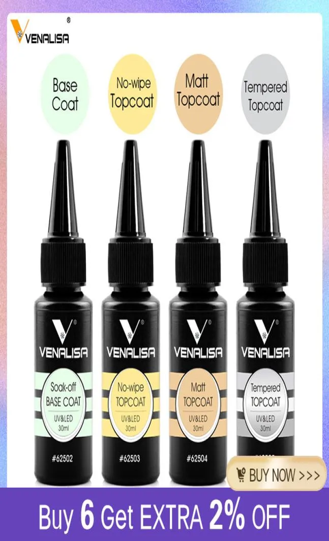 Gezondheid Schoonheid ArtNail Gel Venalisa Merk 30 ml Super Kwaliteit Nail Art Losweken UVLED Geen Veeg Top Base Coat Zonder Kleverige Laag Ma5077676