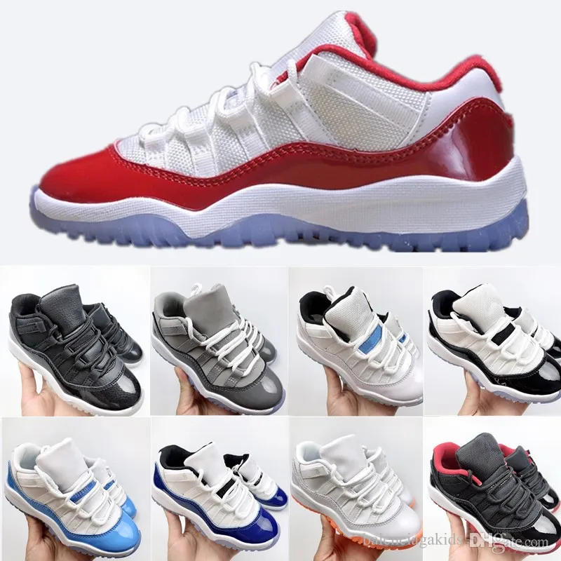 Kinderschoenen 11s 11 kersen laag Jongens Meisjes schoen Kinderen Basketbal Baby peuters grijs Gym trainers baby kid sneakers jeugd ontwerper Sneaker Slangenhuid Legende