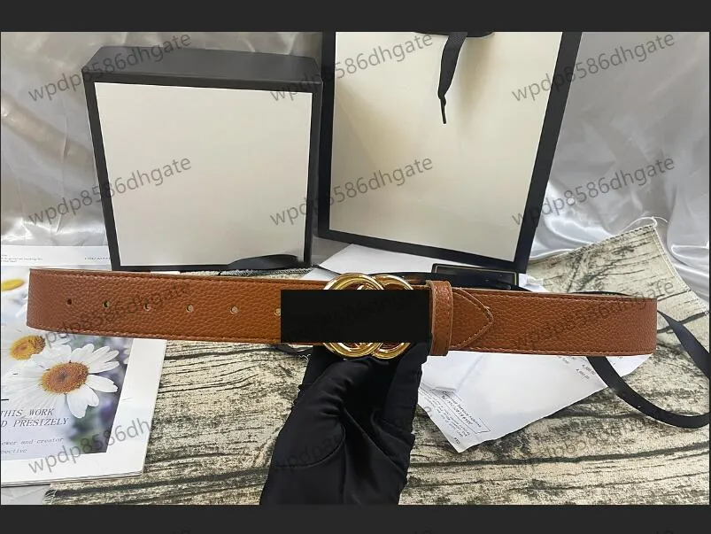 belt 110 Mens Designers Womens Belts Double Bronze Letter New Litchi Grain Leather Belt Fashion Business Casual Gold Sier Tri