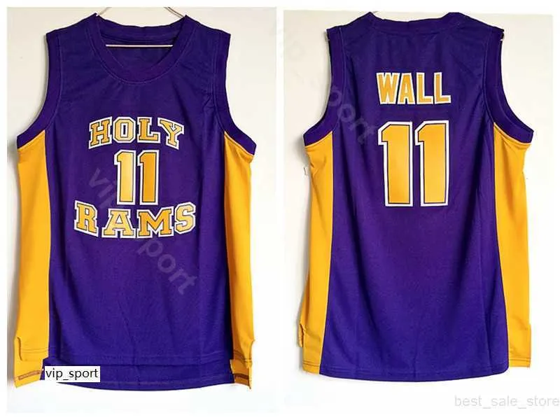 Basquete masculino John Wall Wall 11 High School Sagrado Jerseys Team Purple para fãs de esportes Pure Cotton University Qualidade Superior