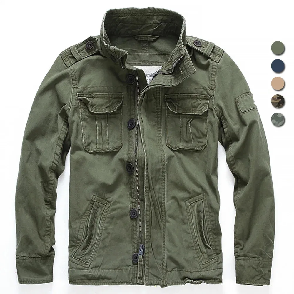 Jaquetas masculinas homens jaqueta militar homens m65 denim retro carga jaquetas ao ar livre multi bolsos camo tops campo casual moda caminhadas casacos uniforme 231102