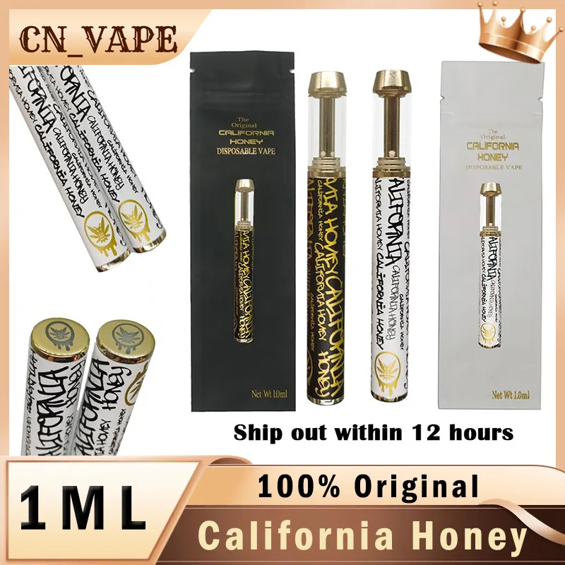 California Honey Disposable Vape Pen Vide E Cigarettes 1 ml Gold Ceramic Bobine ATOMISER