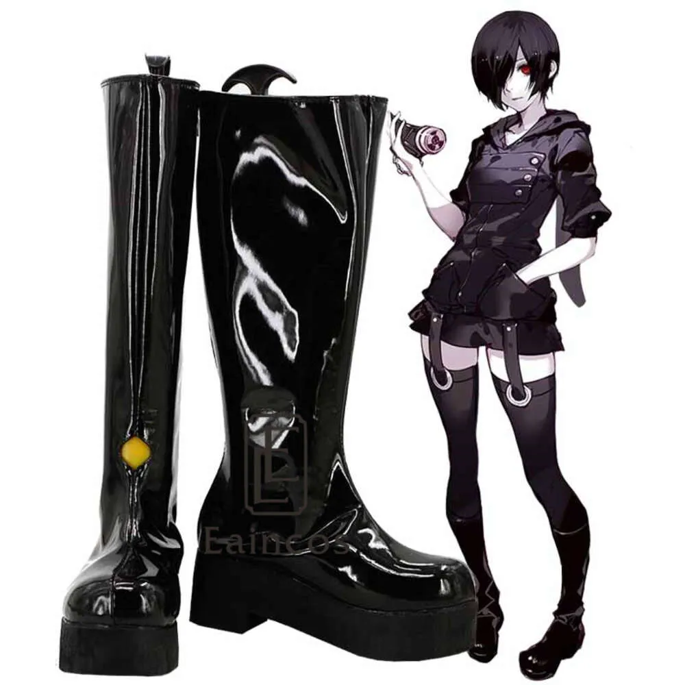 Catsuit Costumes Anime Tokyo Ghoul Touka Kirishima Black Fighting Boots Cosplay Halloween Party Shoes Custom Made