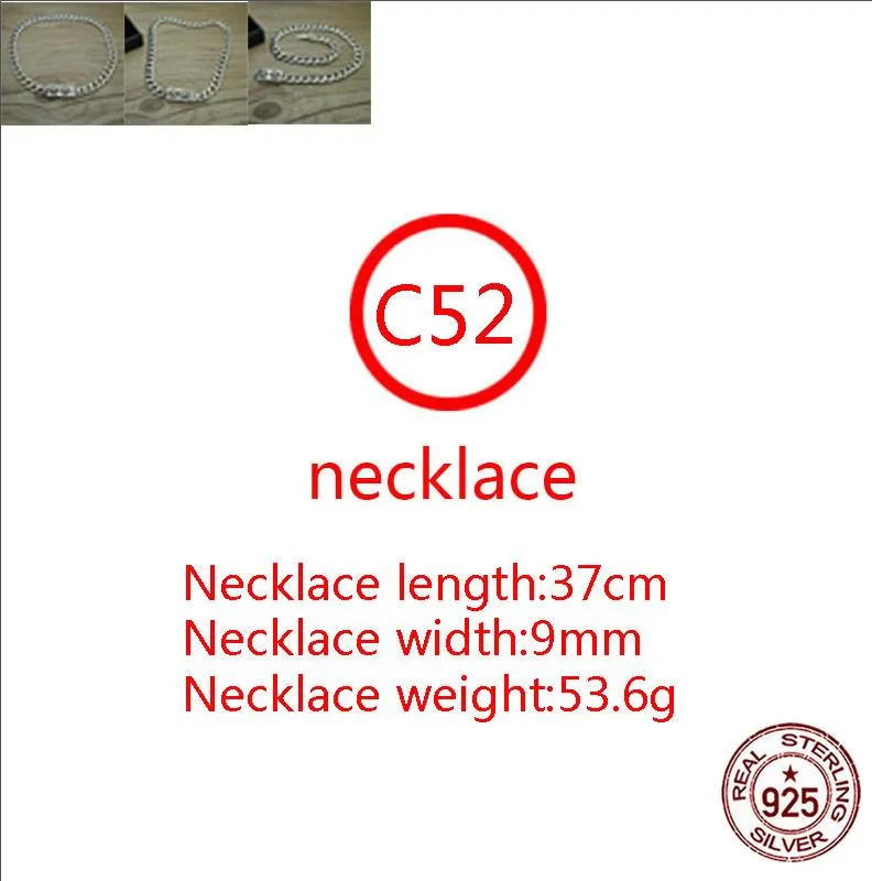 C52 S925 Sterling Silver Necklace Cross Letter Vintage Personlighet Trend Par Style Punk Hip Hop Dance Gift for Lover