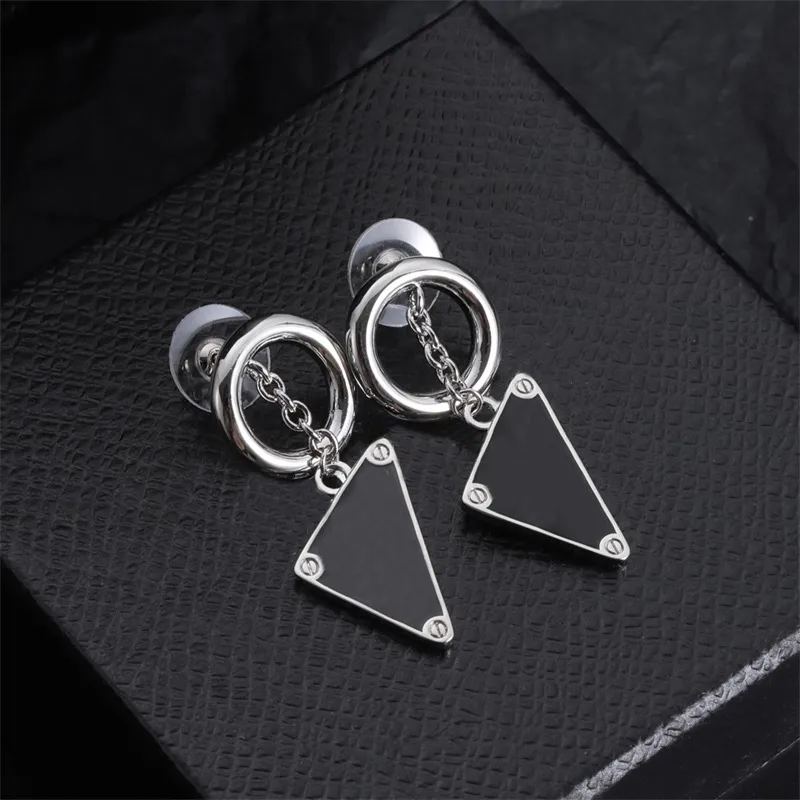 Designer Dreieck Ohrringe Damen Silber Anhänger Ohrringe für Frauen Klassischer Ohrring Luxus Herren Damen Schmuck Hochzeitsgeschenke Ohrstecker