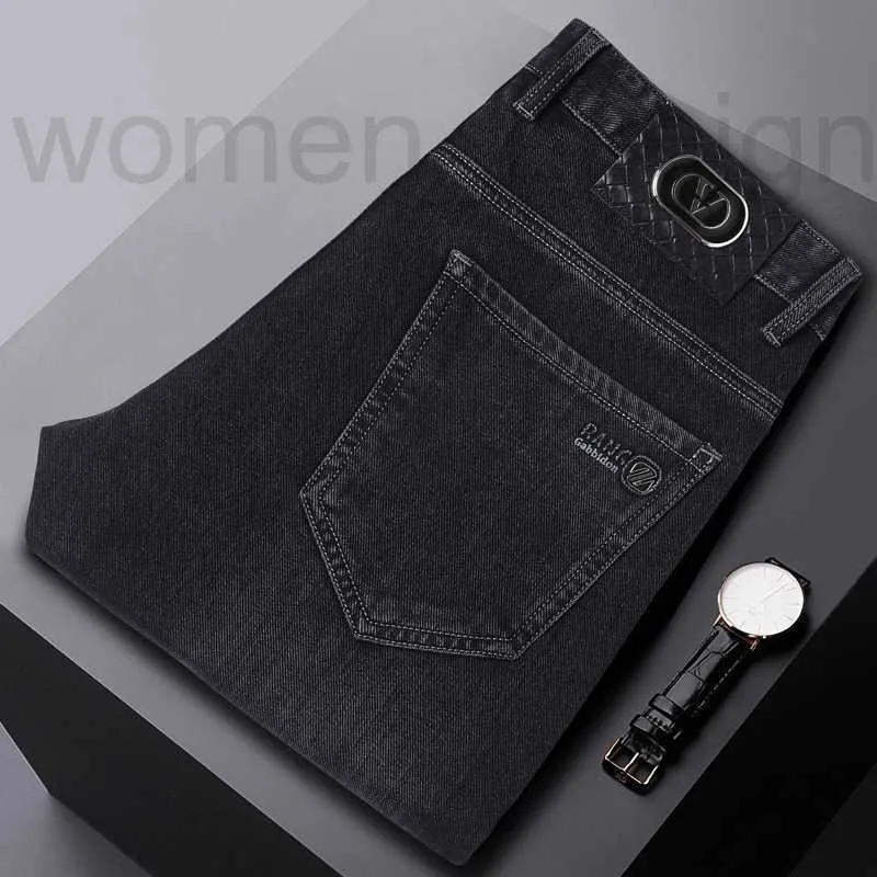 Herenjeans designer luxe 2023 herfst/winter nieuwe high-end denim broek duurzaam superzacht dubbel kerngaren elastisch losse rechte buis luxe 668 IN9J