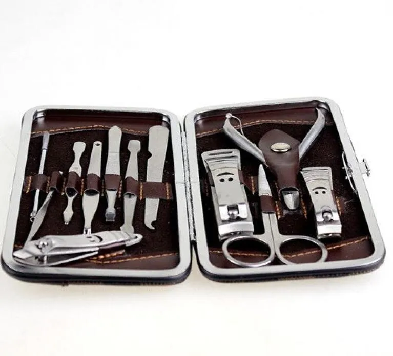 Set di 12 strumenti professionali per manicure in metallo Set per manicure per unghie Set per manicure in acciaio al carbonio5519693