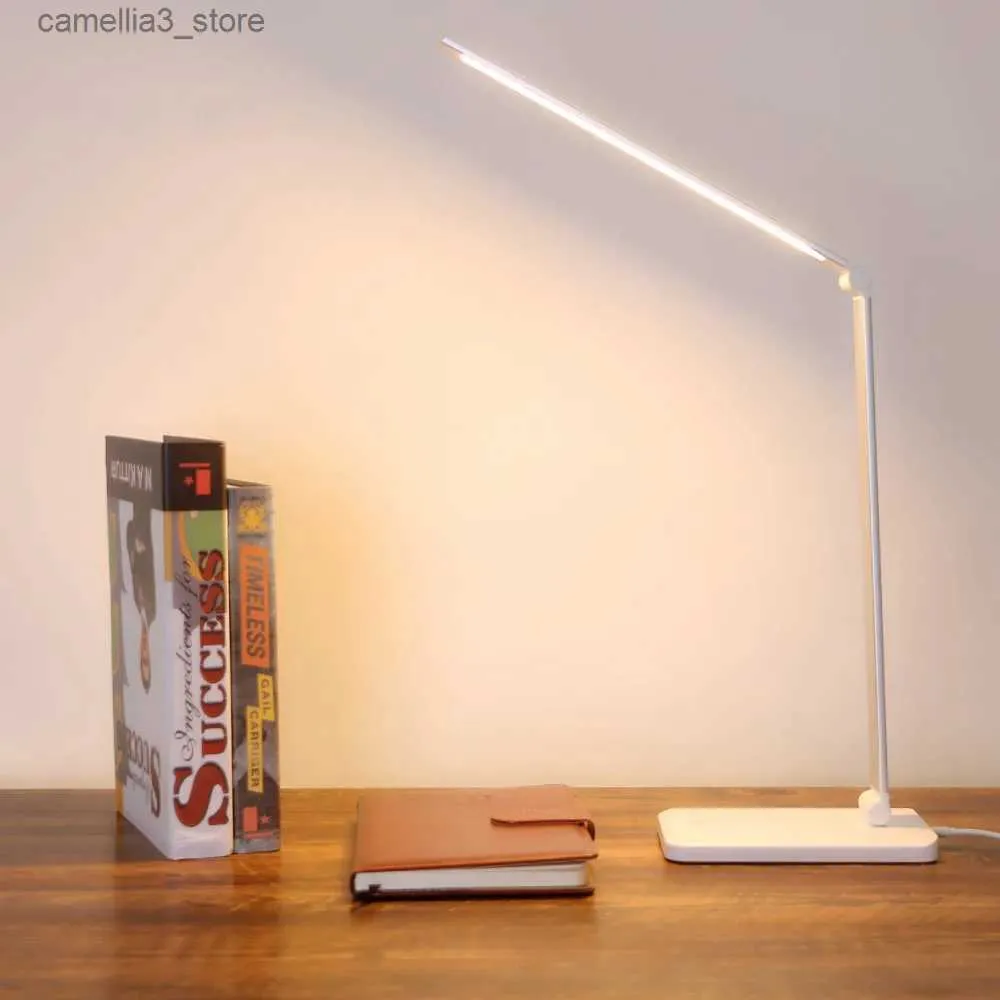 Schreibtischlampen, stufenlos dimmbar, Schreibtisch-Leseleuchte, faltbar, drehbar, Touch-Schalter, LED-Tischlampe, DC 5 V, USB-Ladeanschluss, Timing-Schreibtischlampe Q231104