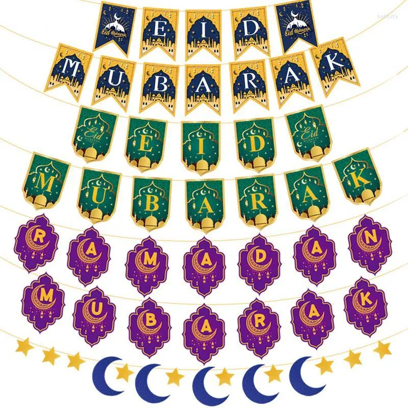 Decoração de festa Eid Mubarak Banner Ramadan Decorations Supplies Hangable for Wall Decor Gift Moon Star