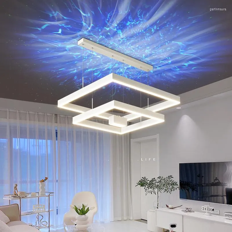 Chandeliers Pendant Lights Square Dimmable Simple LED For Living Room Bedroom El Hall Office Restaurant Apartment Villa