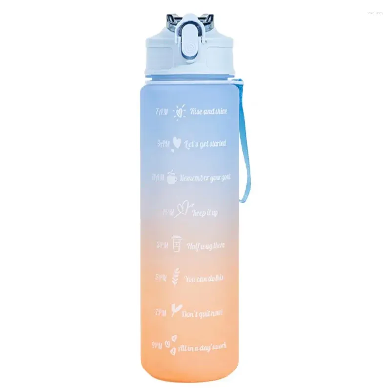 Water Bottles Portable Drink Bottle Frosted Sports Leak-proof Filling Traveling Straw Design Drinking Jug