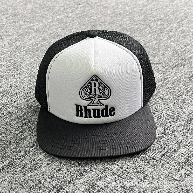 Rhude Ball Caps Tide -merk American Truck Hat Men's and Women's Same Style Flat Brim Basball Cap Autumn and Winter 505