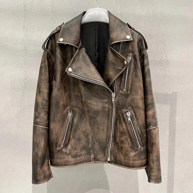 Vintage Sheepskin Vegan Leather Jackets Jacket Distressed Vintage Sheepskin Vegan Leather Jackets Jacket Distressed