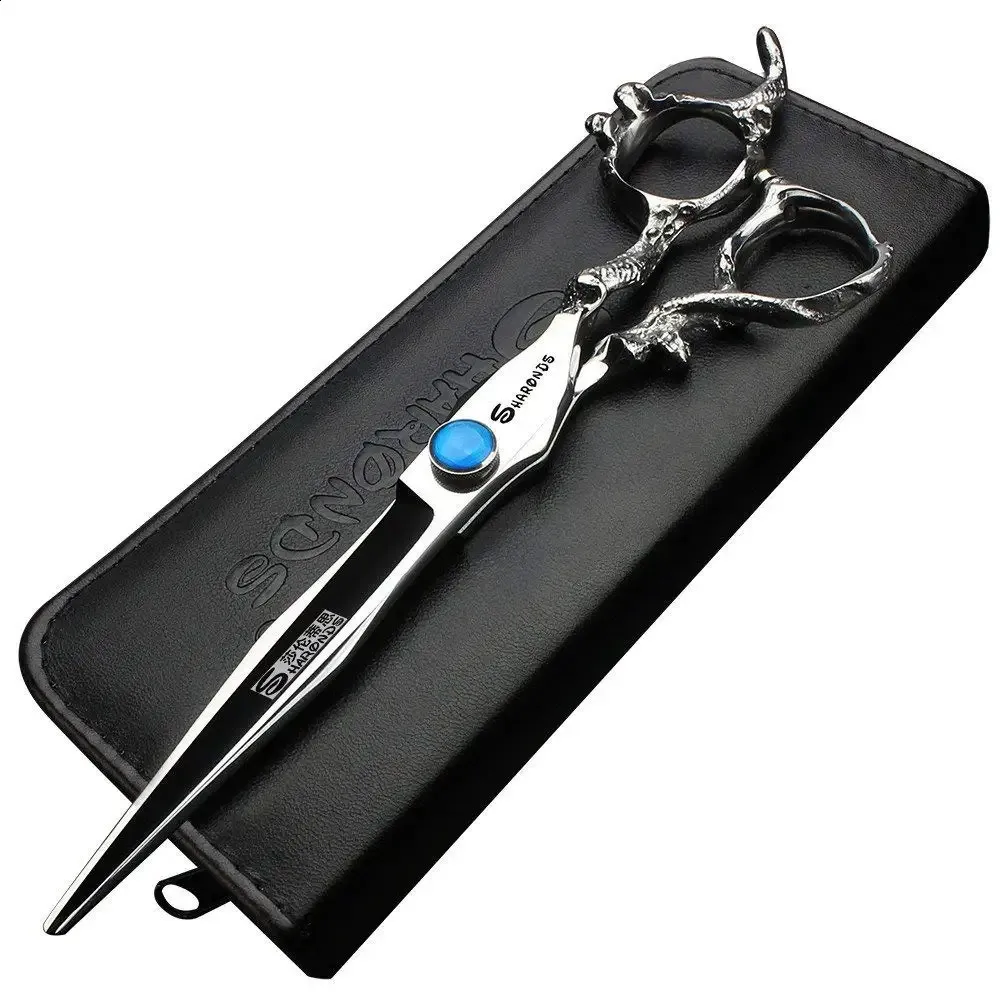 Scissors Shears Professional Barber Shop 7655 Inches Japanese Thin Flat Teeth Set Tools 231102