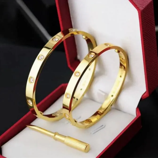 Bracelet de tournevis de luxe Designer Bracelet de manchette pour hommes de mode en acier inoxydable diamant artisanat couleurs tournevis unisexe classique manchette cadeaux de fête