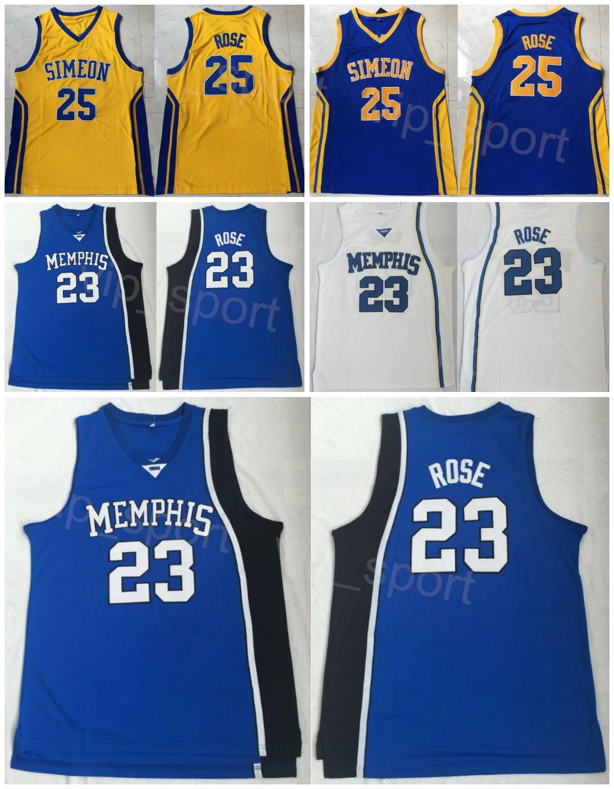 Simeon Career Academy 23 Derrick Rose College Jersey 25 Basketball High School Purple Blue White Team Color University for Sport Fan Shirt NCAA