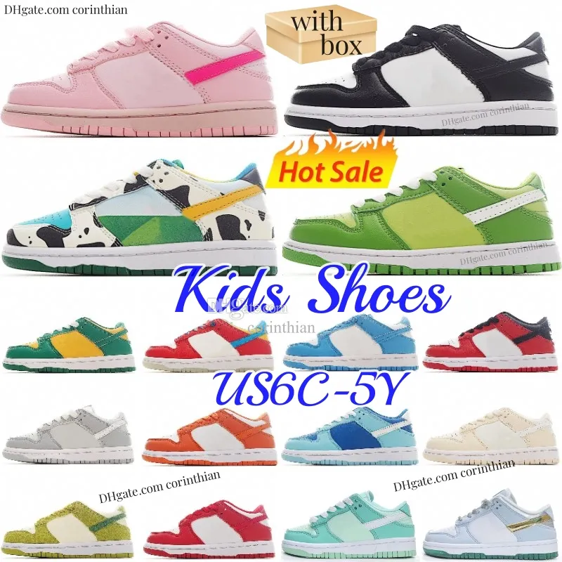 Kids Shoes Low Panda Chunky Running Sneakers Children Toddler Black White Kid Trainers Youth Shoe Triple Pink Argon Coast Chlorophyll Syracuse Milk Red Size eur 22-35