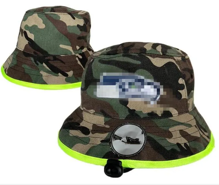 Nuovo Designer Inghilterra Seattle Cappelli a secchiello Camo Donna Barile Basket Baseball Pescatore Avaro Benne da calcio Uomo Berretto da sole Berretti a botte