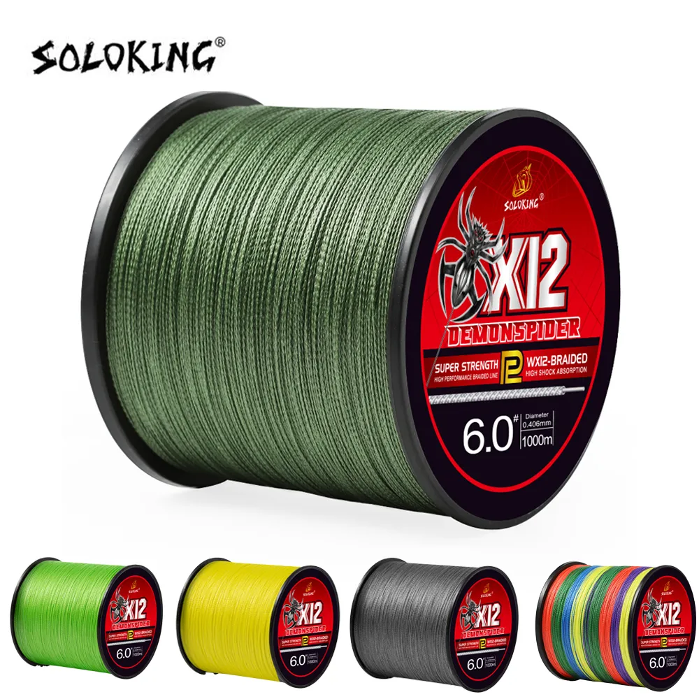Super Strong Power Braided Fishing Line Fishing Line X12 300M/500M, 1000M  Lengths Ideal For Big Fish And Saltwater Fishing SOLOKING SK12 PE 145LB  From Kua09, $11.16