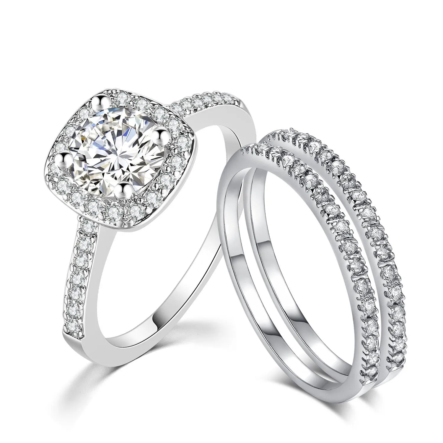 4mm Stainless Steel Cubic Zirconia Eternity Band Ring - Stackable Wedding Band, Hypoallergenic