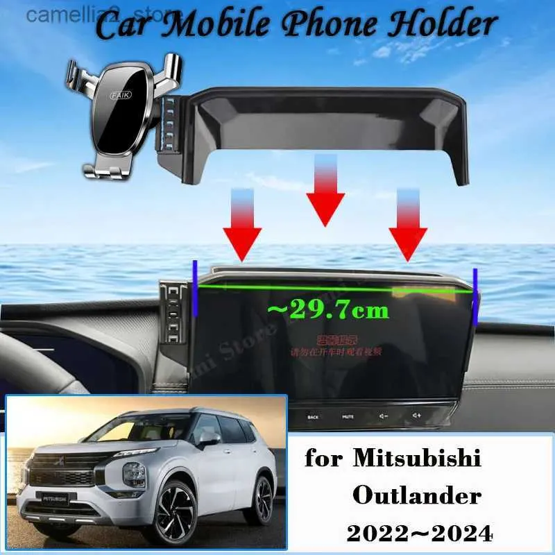 Mitsubishi Outlander Sel Phev Gm Gn ZM 2022 2023 2024 360 Car Mount GPS Stand Accessories Q231104のカーホルダーカー携帯電話ホルダー