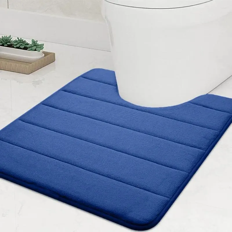 Carpets Anti-slip Bath Mat Quick Dry Coral Fleece Set Non-slip Water Absorbent Soft Thick U-shaped Toilet Rug For Bathroom
