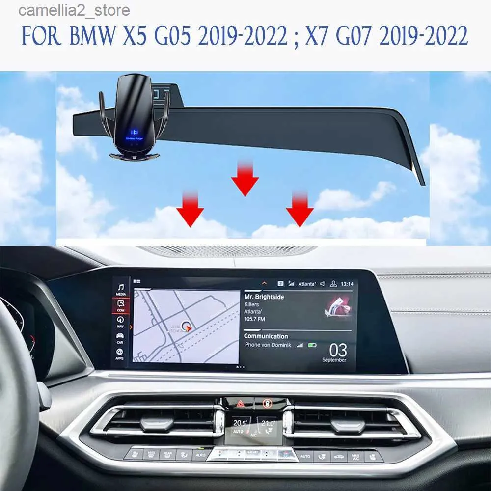 Supporto per auto Supporto per telefono per auto per BMW X5 G05 X7 G07 2019 2020 2021 2022 Staffa di navigazione con base fissa per schermo Accessori di ricarica wireless Q231104