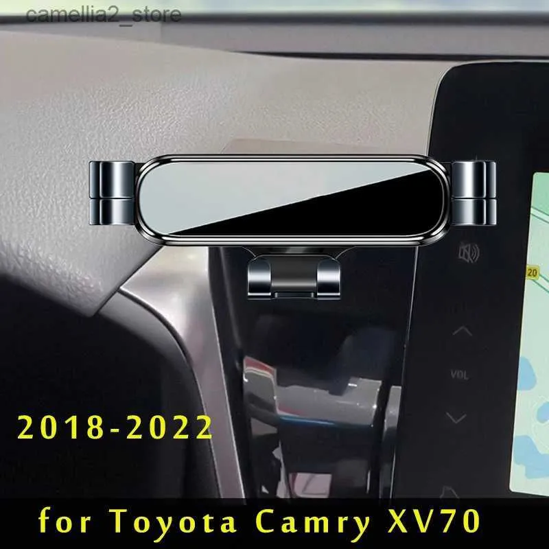 Autohouder Auto Telefoonhouder voor Toyota Camry XV70 2021 2022 2018 2019 2019 Auto -styling Bracket GPS Stand Rotatable ondersteuning Mobiele accessoires Q231104