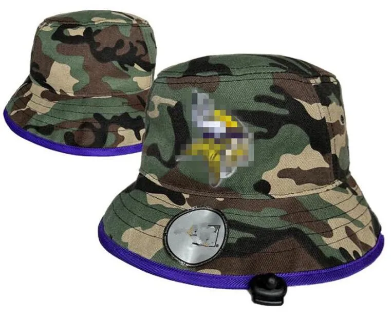 Nieuwe Designer Engeland Minnesota Emmer Hoeden Camo Vrouwen Vat Basketbal Honkbal Visser Gierig Voetbal Emmers Mannen Zon Cap Barrel Caps