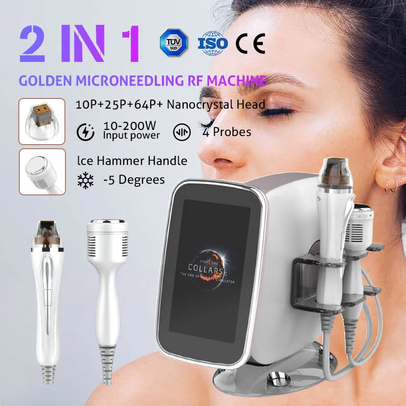 Portable Fractional RF Microneedle Machine Radio Frequency Gold Micro Needle Stretch Mark Removal Acne Treat Skin Lifting And Tightening Anti-Aging