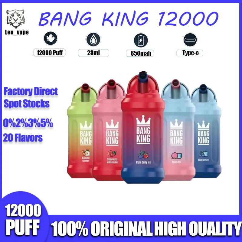 Original Brand Bang King 12000 Puff Disposable Vape Pen E Cigarette  Vaporizer Recharge Mesh Coil 0% 2% 3% 5% Vape Pen puff Vape