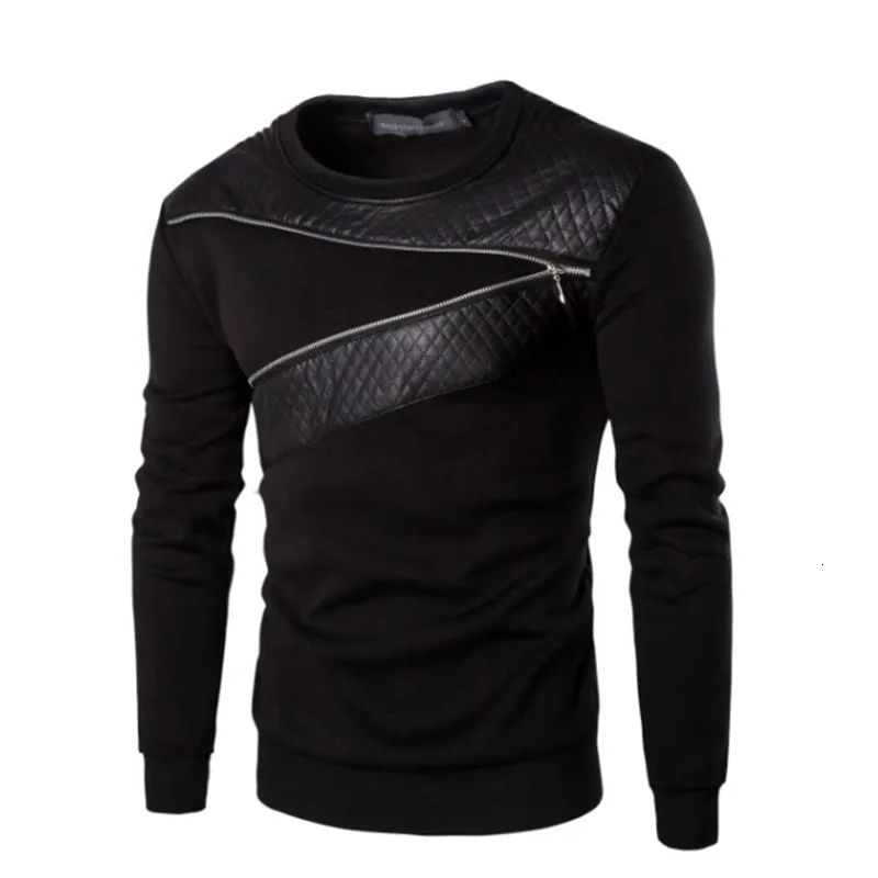 Wholesale Leather T Shirt For Men, Long Sleeve O Neck Gothic Punk