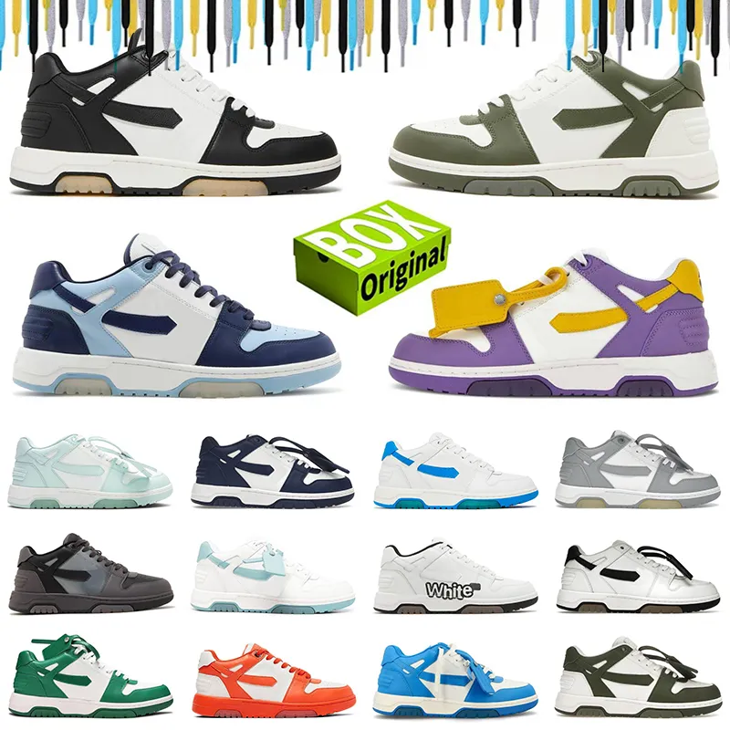 with box designer shoes with box Out Of Office OOO Low Tops Calf Leather women mens shoes White Sand Orange Purple Yellow Celadon Navy offs white shoes Light Blue Pink