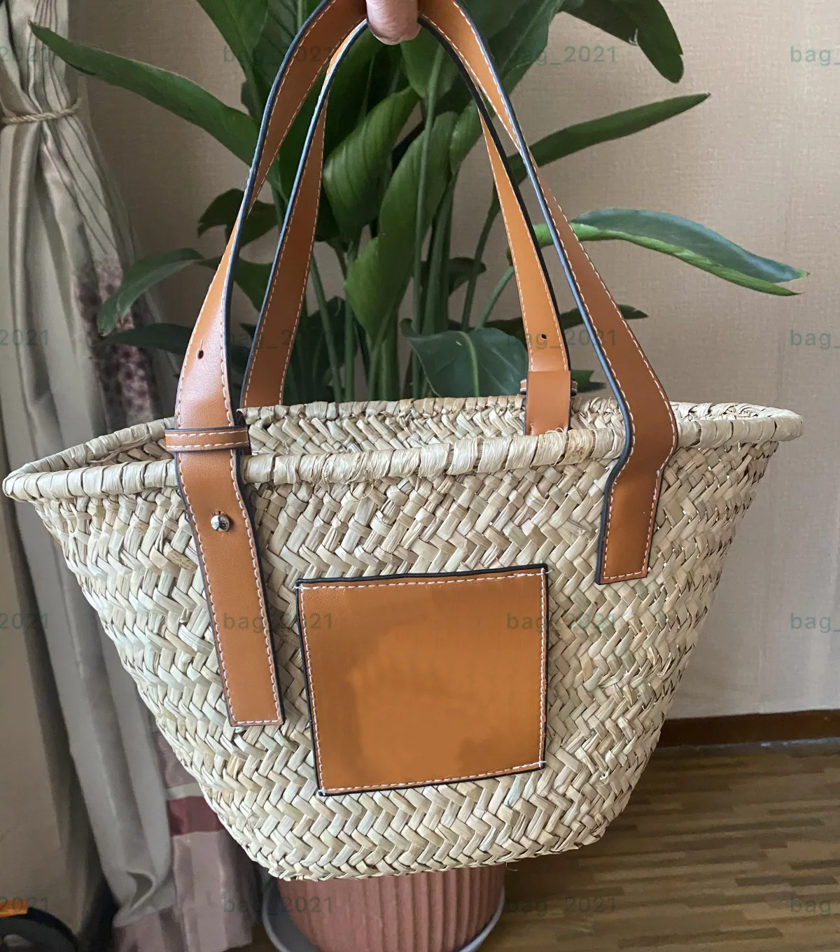 Designer Dupe | Woven Basket PomPom Bag