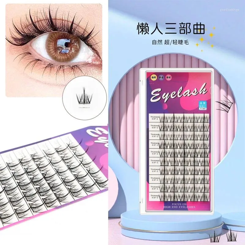 False Eyelashes Segmented Single Cluster Manga Lashes Super Soft Natural Long Lazy Trilogy Individual Fake Eyelash Extensions