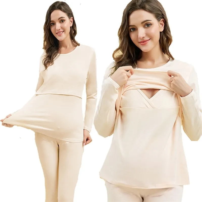 Sleep Lounge Maternity Women Nursing Top Breastfeeding Sleepwear Pajamas Innerwear Cotton Breathable TShirt Pregnancy Mujer y231102 231123