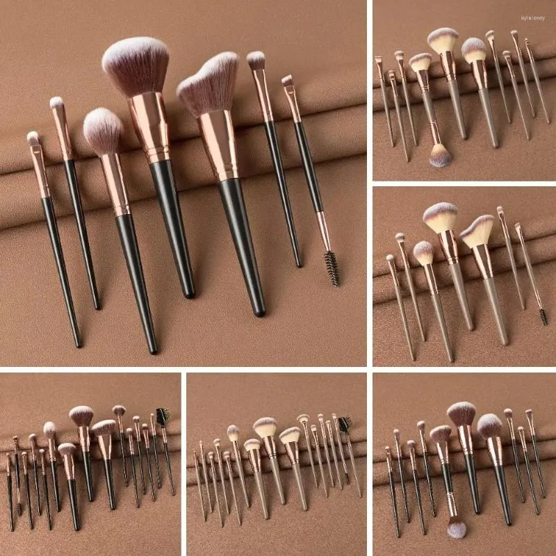 Makeup Brushes 7/10/15Pcs Concealer Brush Set Kabuki Eye Shadow Highlighter Blush Loose Powder Travel