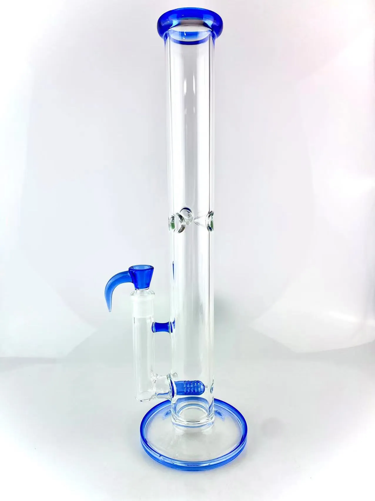 Rökande rör Bong Cobalt Blue 18inch 18mm Joint med samma färgade skål