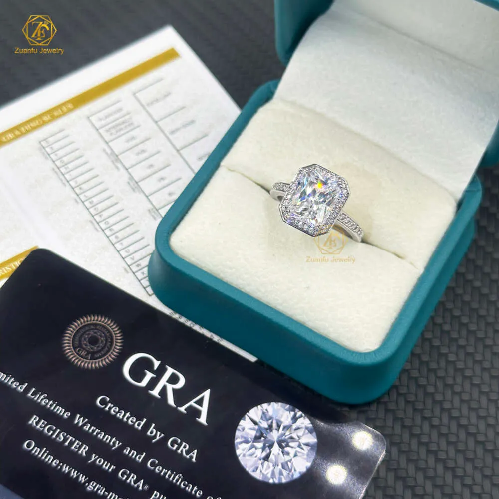 Custom 18k Solid Gold Jewelry Men Vvs Solitaire 3ct Rectangular Cut Moissanite Engagement Ring_voghion.com