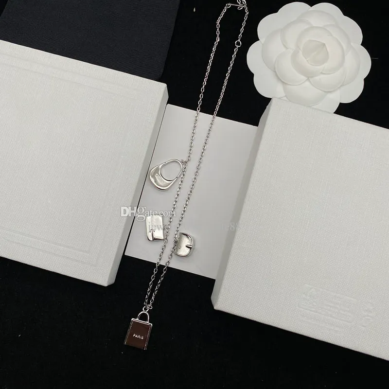 Populaire designer tas hanger ketting sleutelbeen ketting klassieke zilveren handtas bedelarmband topkwaliteit voor vrouwen bruiloft partij sieraden cadeau