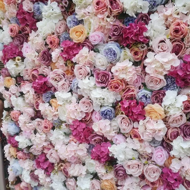 Décoration de fête SPR mur de fleurs de roses artificielles personnalisable pour mariage
