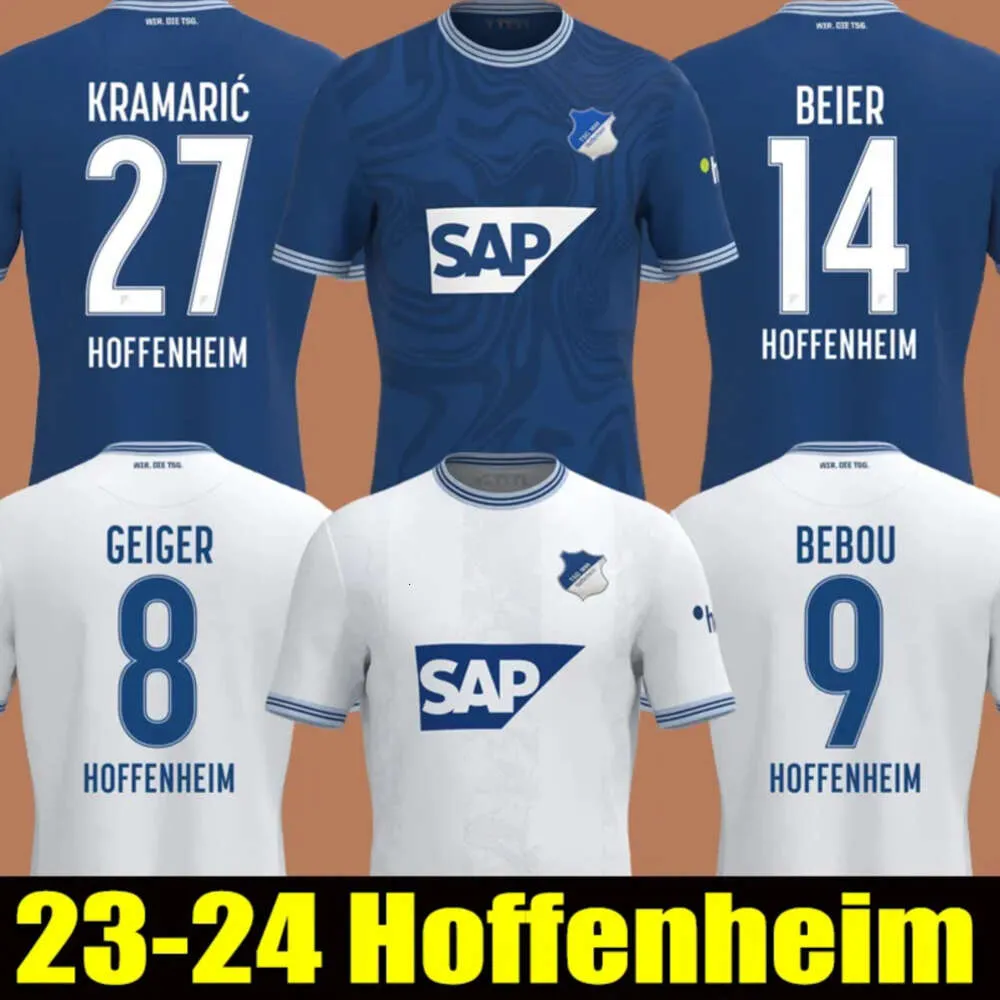QQQ823 24 Hoffenheim Soccer Jerseys Home Blue Bebou Beier Kramaric Geiger Ozan Kabak Grillitsch Kaderabek Samassekou John 2023 2024 Away Away