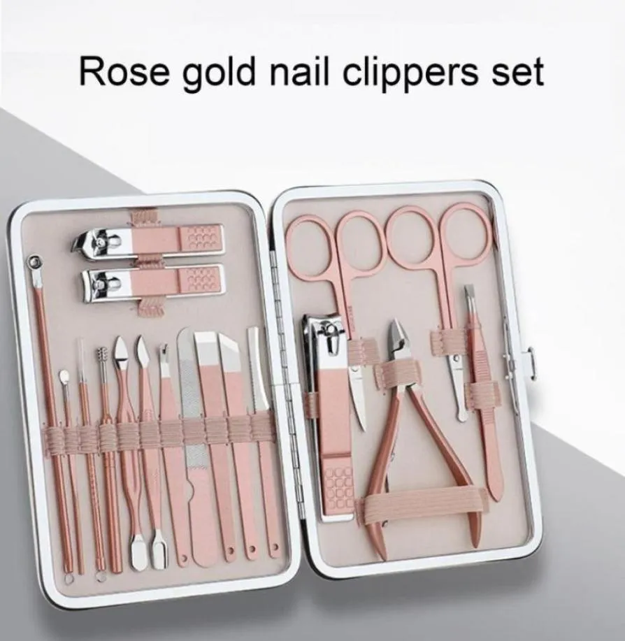 Kit per nail art 1 set Tagliatore per manicure Taglierina professionale in acciaio inossidabile con kit custodia da viaggio Strumenti di bellezza multifunzione8768925